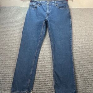 Abercrombie & Fitch Simone High Rise Slim Jeans Blue 31/12R‎ Y2K Indie Raw Hem